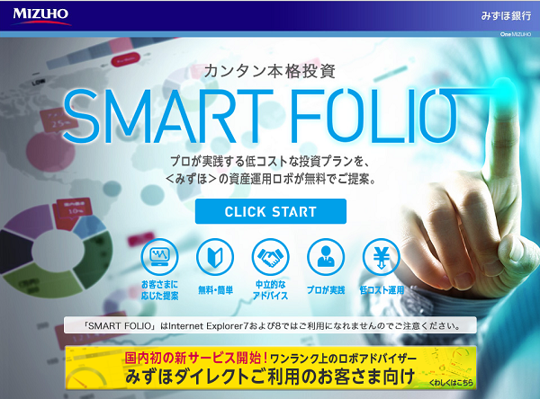 みずほ銀行「SMART FOLIO」