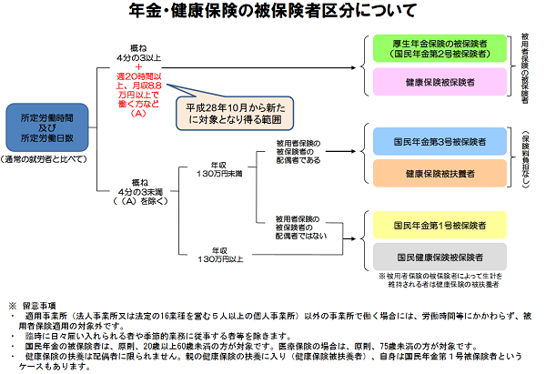 年金・健康保険の被保険者区分について｜厚生労働省