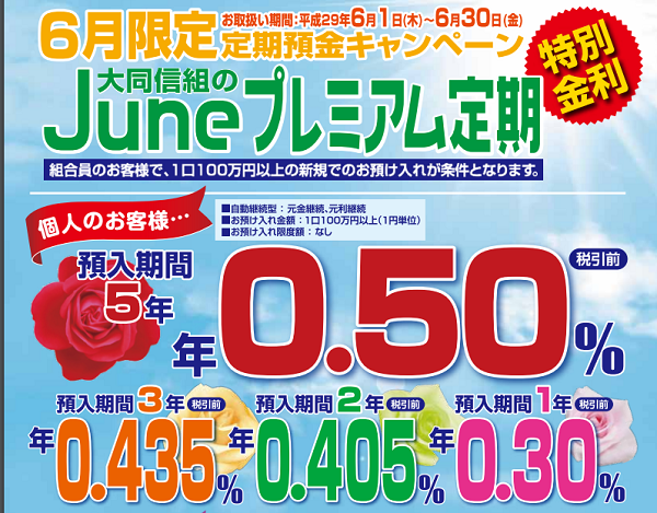 大同信用組合｜Ｊｕｎｅプレミアム定期