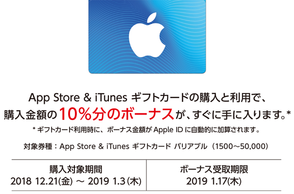 「App Store & iTunes ギフトカードキャンペーン