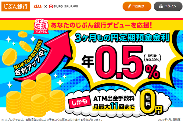 デビュー応援プログラム｜じぶん銀行
