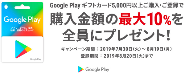 Google Play ギフトカード クーポンプレゼント！