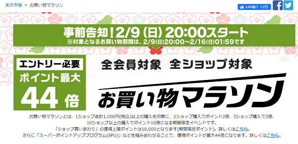 楽天市場：お買い物マラソン