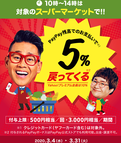 10時～14時がおトク！春のスーパーマーケット大還元祭｜PayPay