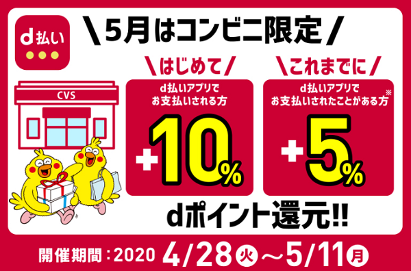 d払いでコンビニ最大+10%還元キャンペーン｜d POINT CLUB