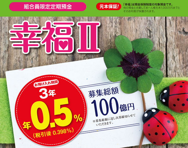 イオ信用組合 組合員限定定期預金「幸福Ⅱ」