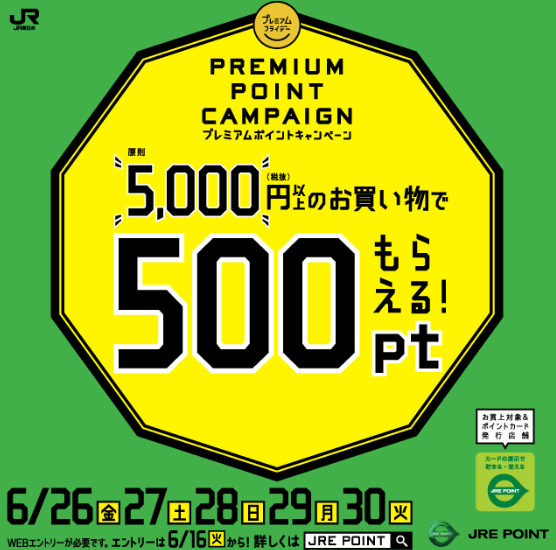 ６月プレミアムフライデーＪＲＥ　ＰＯＩＮＴプレゼントキャンペーン