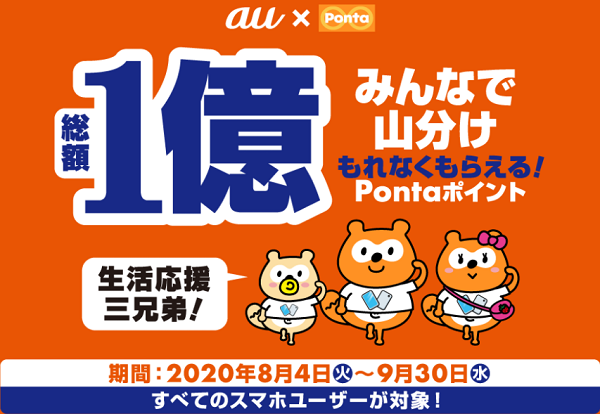 総額１億Pontaポイント！みんなで山分けキャンペーン｜Pontaポイント