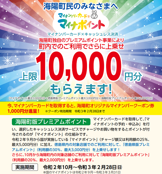 ≪お知らせ≫海陽町版プレミアムポイント事業について（令和2年10月1日から実施！）｜徳島県海陽町