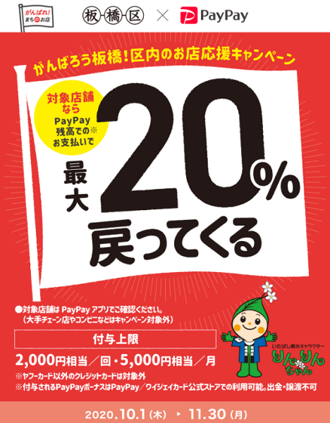 がんばろう板橋！区内のお店応援キャンペーン｜PayPay