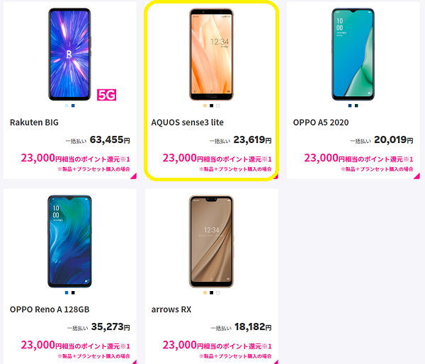  Rakuten UN-LIMITお申し込みキャンペーン 23,000円相当分をポイント還元｜楽天モバイル