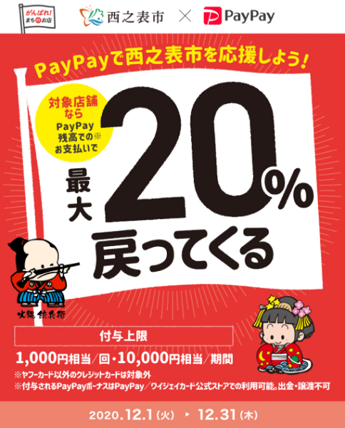 がんばろう西之表！キャッシュレスで最大20％戻ってくるキャンペーン｜PayPay