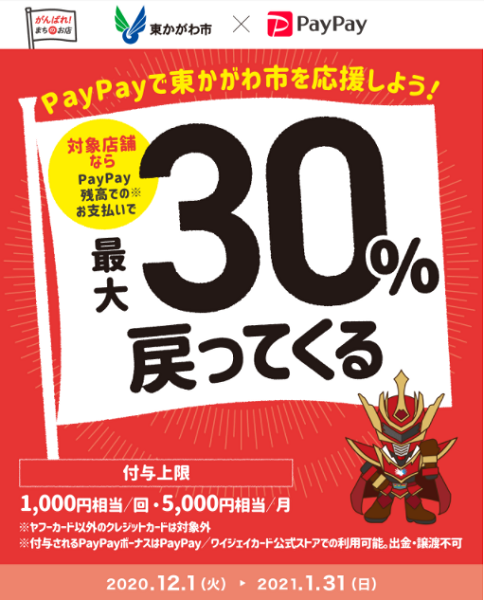 GoTo東かがわ！スマホ決済で最大30％戻ってくるキャンペーン｜PayPay