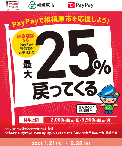サンキューさがみはら！最大25％戻ってくるキャンペーン｜PayPay