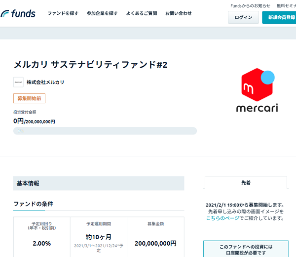メルカリ サステナビリティファンド#2 | Funds (ファンズ)