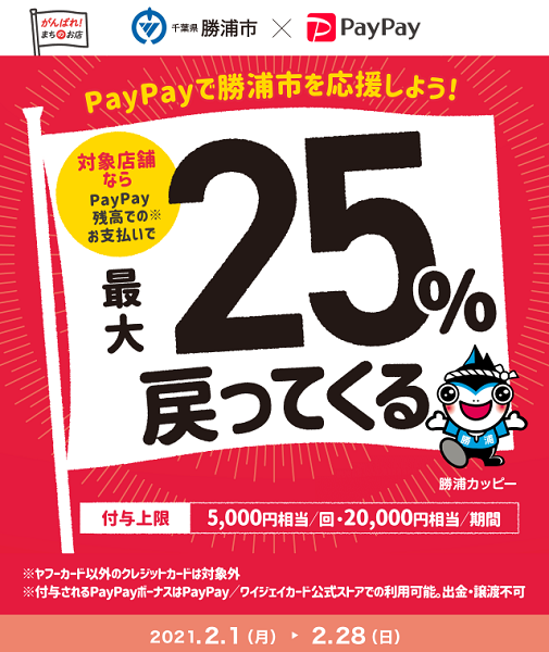 勝浦でPayPay！キャッシュレスで最大25％戻ってくるキャンペーン｜PayPay