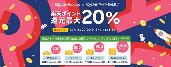 Rebates（リーベイツ）｜楽天スーパーSALE連動企画