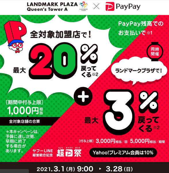 超PayPay祭 ランドマークプラザで超おトクキャンペーン｜PayPay