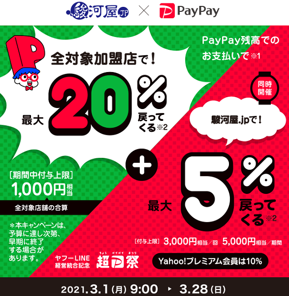 超PayPay祭 駿河屋.jpで超おトクキャンペーン｜PayPay
