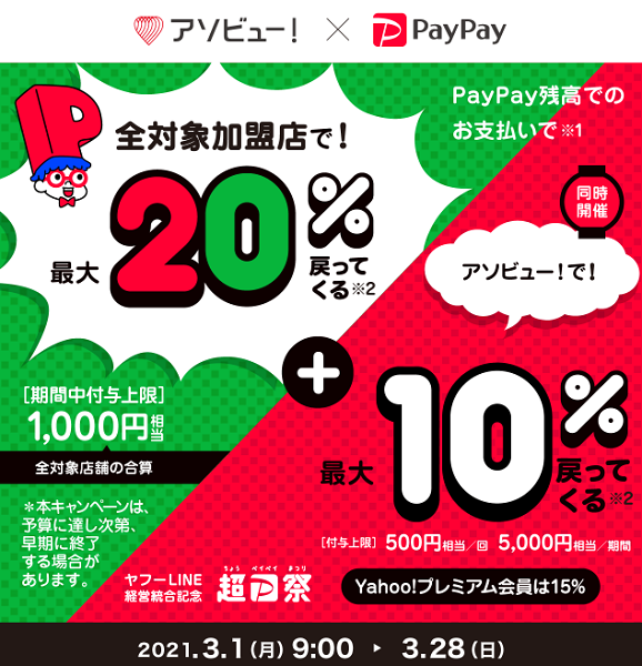 超PayPay祭 アソビュー！で超おトクキャンペーン｜PayPay