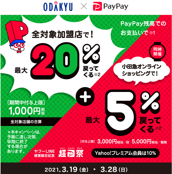 超PayPay祭 小田急オンラインショッピングで超おトクキャンペーン｜PayPay