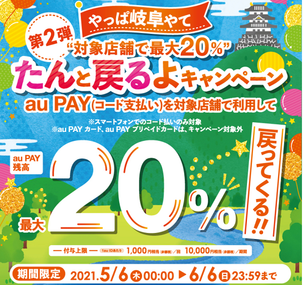 岐阜県岐阜市で 還元 上限各円 マイナポイント併用可 5 6 6 6 Au Pay D払い Paypay 最速資産運用