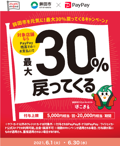 鉾田市を元気に！最大30％戻ってくるキャンペーン！｜PayPay