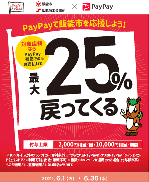 がんばろう飯能市！最大25％戻ってくるキャンペーン｜PayPay