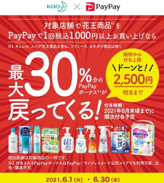 第3弾！花王商品の購入で最大30％戻ってくるキャンペーン｜PayPay