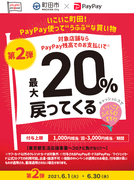 第2弾いこいこ町田！PayPay使って“うふふ”な買い物　最大20パーセント戻ってくるキャンペーン｜PayPay