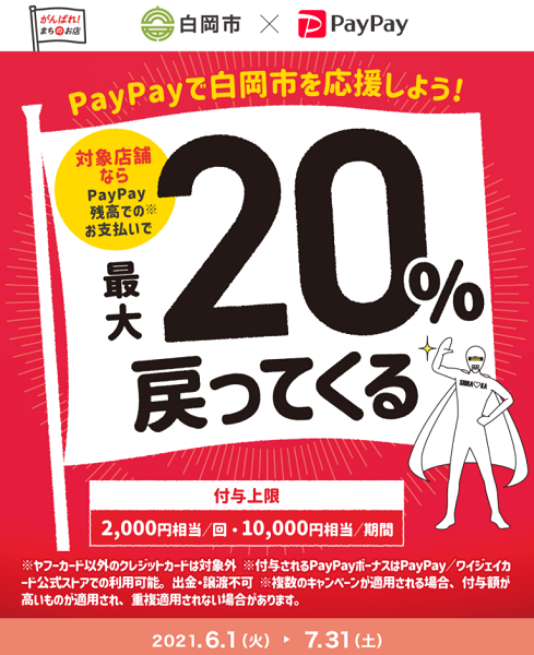 がんばろう白岡!最大20%戻ってくるキャンペーン｜PayPay