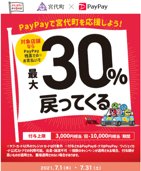 がんばろう宮代町！最大30％戻ってくるキャンペーン｜PayPay