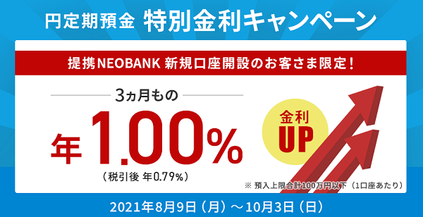 円定期預金特別金利キャンペーン ｜ NEOBANK 住信SBIネット銀行