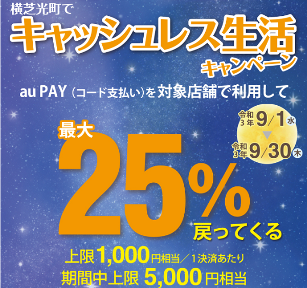 横芝光町でキャッシュレス生活キャンペーン | au PAY