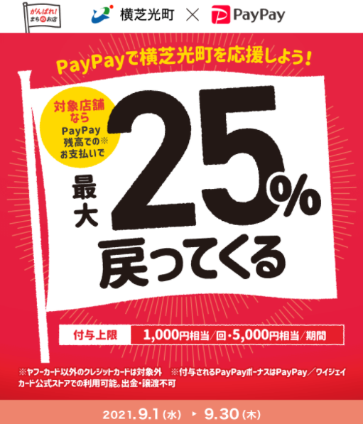 横芝光町でキャッシュレス生活キャンペーン｜PayPay