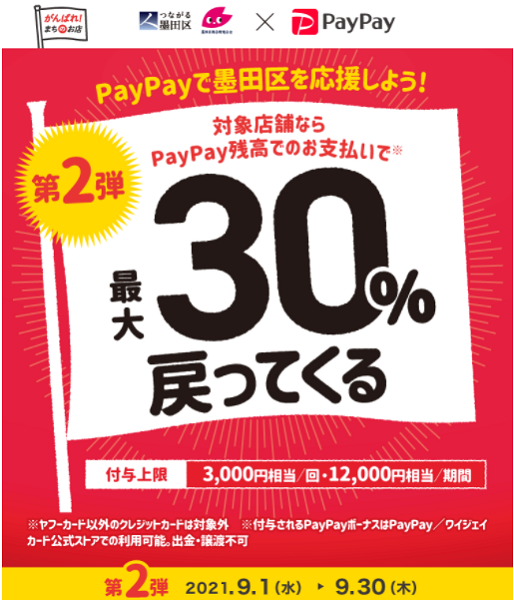 第2弾！すみだ再発見！キャッシュレスで最大30％戻ってくるキャンペーン｜PayPay