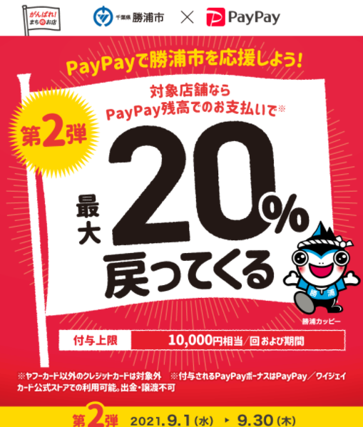 勝浦でPayPay第2弾！最大20％戻ってくるキャンペーン｜PayPay