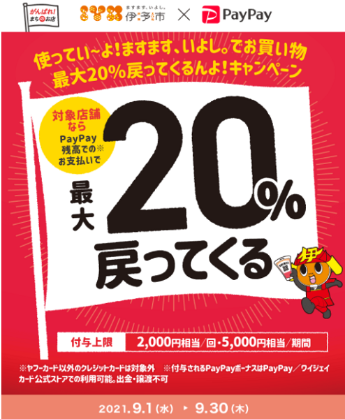 使ってい～よ！ますます、いよし。でお買い物 最大20％戻ってくるんよ！｜PayPay