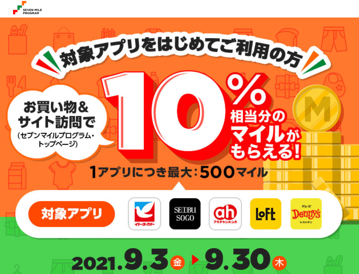 セブンマイルプログラム　マイルをためておトクな特典と交換しよう！