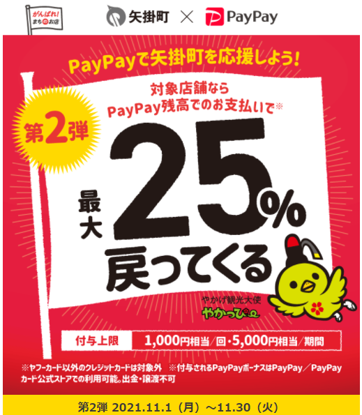第2弾　がんばれ矢掛町！最大25％戻ってくるキャンペーン｜PayPay