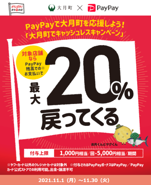PayPayで大月町を応援しよう！ 大月町キャッシュレスキャンペーン｜PayPay