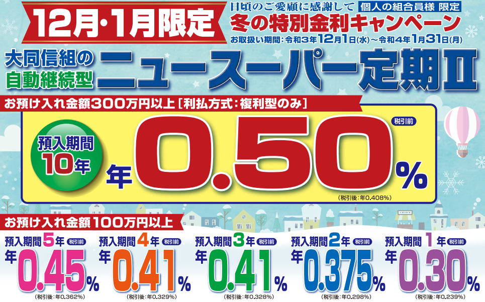ニュースーパー定期Ⅱ｜大同信用組合