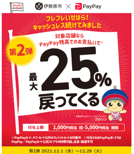 フレフレいせはら！キャッシュレス続けてみました　最大25％戻ってくるキャンペーン第2弾｜PayPay