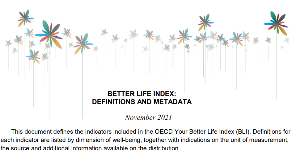 BETTER LIFE INDEX:DEFINITIONS AND METADATA | November 2021