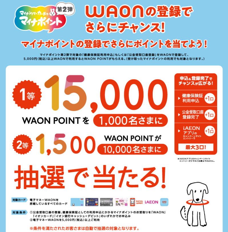 WAONの登録でさらにチャンス！マイナポイントキャンペーン | 電子マネー WAON [ワオン] 公式サイト