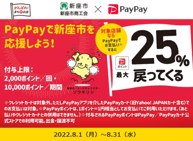新座市のお店を応援！キャッシュレス決済で最大25％戻ってくるキャンペーン| PayPay