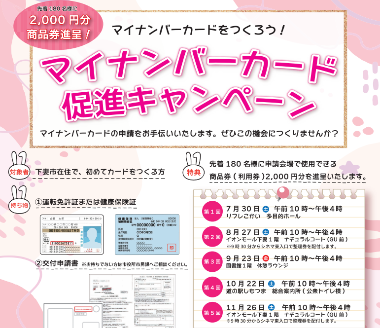 マイナンバーカード促進キャンペーン 茨城県下妻市