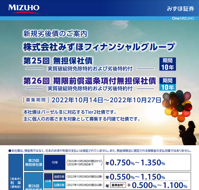 円建て新発債券｜みずほ証券