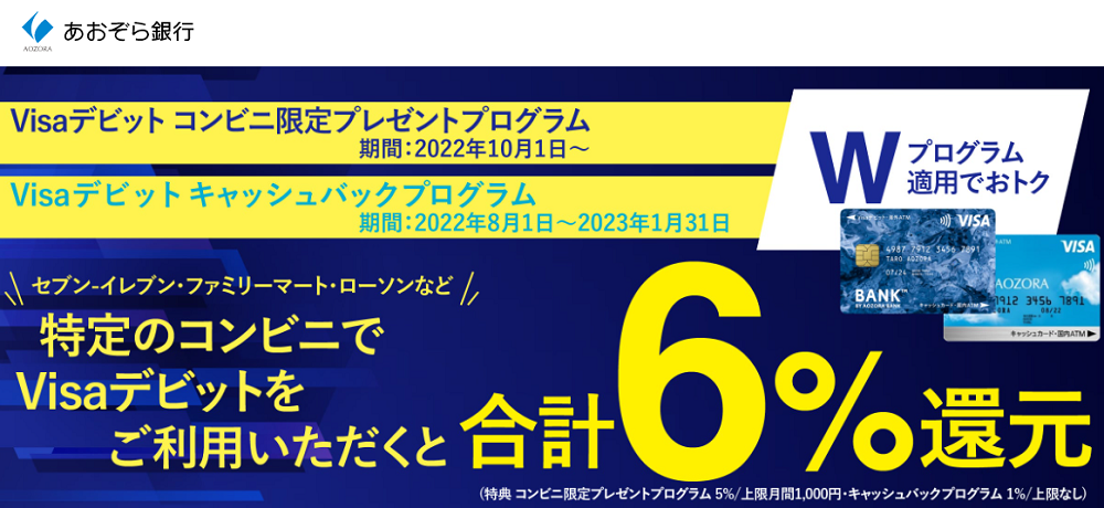 Visaデビット コンビニ限定プレゼントプログラム | あおぞら銀行