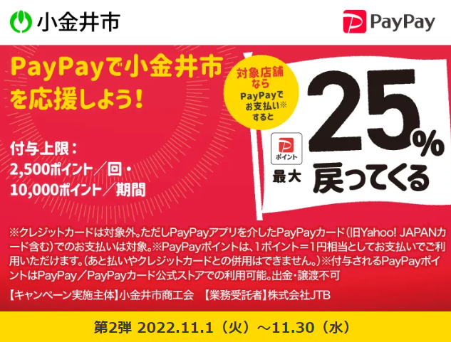 キャッシュレスで小金井市応援キャンペーン！｜PayPay
